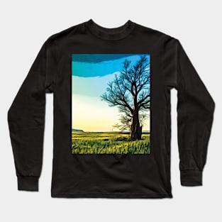 Alone Tree with Sunset Long Sleeve T-Shirt